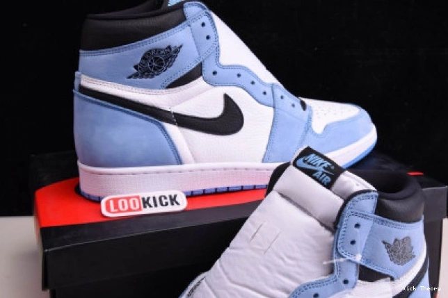 Kick Theory BLUE RETRO HIGH 1 555088-134 JORDAN AIR BLACK UNIVERSITY WHITE 0712